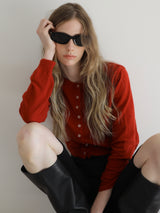 wool crew neck cardigan