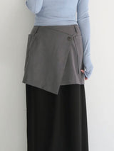 layered wrap asymmetry skirt