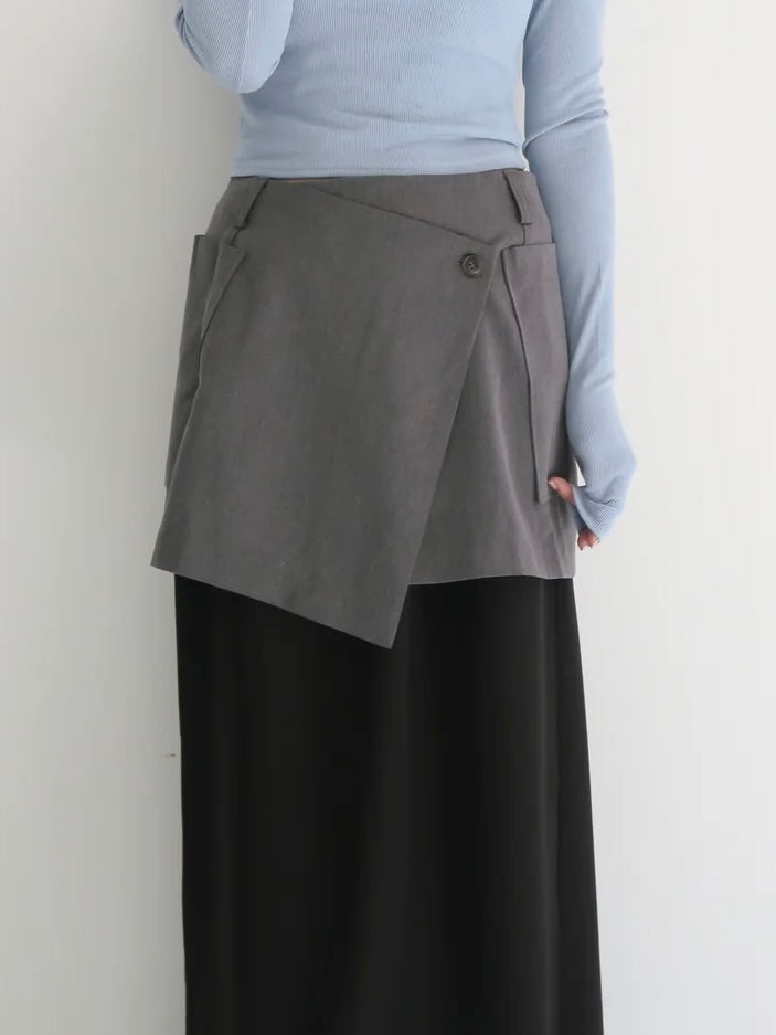 layered wrap asymmetry skirt