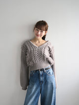 fringe cropped knit