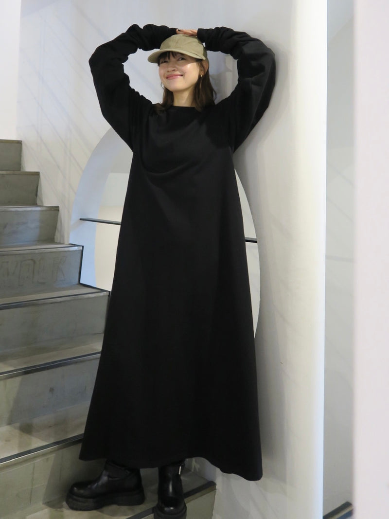 【阪急うめだ本店 POP UP】 design sleeve flare dress（black）