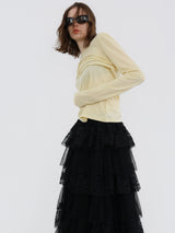 soft sheer long sleeve