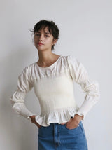 【阪急うめだ本店 POP UP】 onion gather design blouse（ivory）