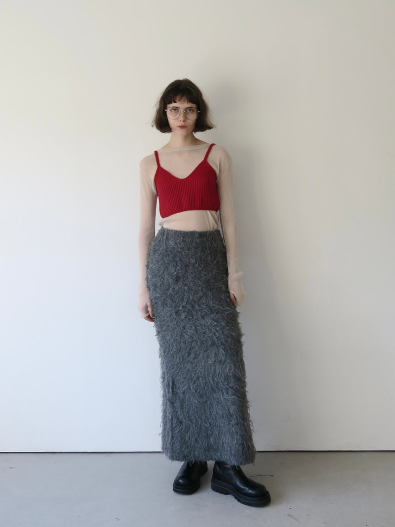 shaggy knit long skirt