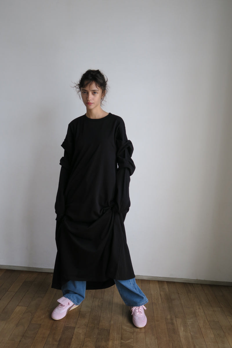 【阪急うめだ本店 POP UP】 design sleeve flare dress（black）