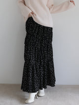 dot washer shirring skirt