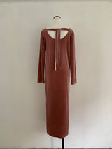 【阪急うめだ本店 POP UP】 back ribbon velour dress