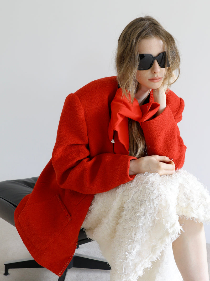 WOOL OVERSIZED TWEED JACKET