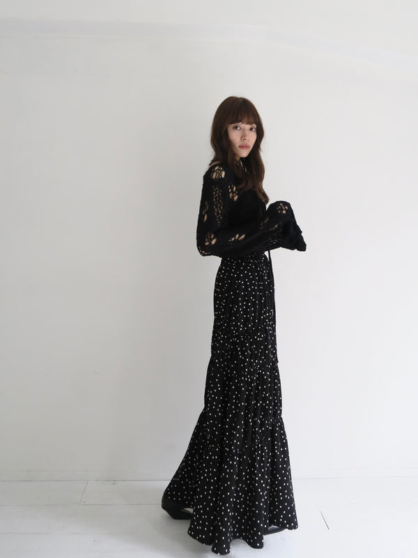 dot washer shirring skirt