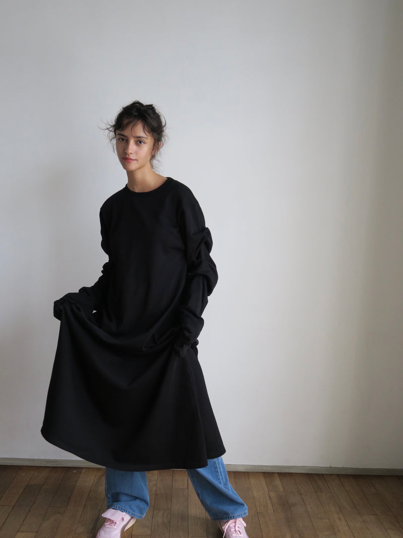 【阪急うめだ本店 POP UP】 design sleeve flare dress（black）