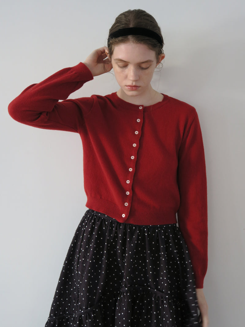 wool crew neck cardigan