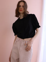 soft puff frill blouse