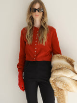 wool crew neck cardigan