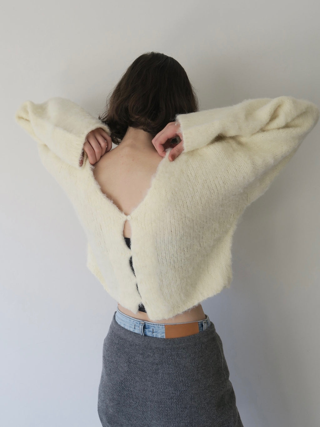 volume sleeve knit cardigan – miies miim