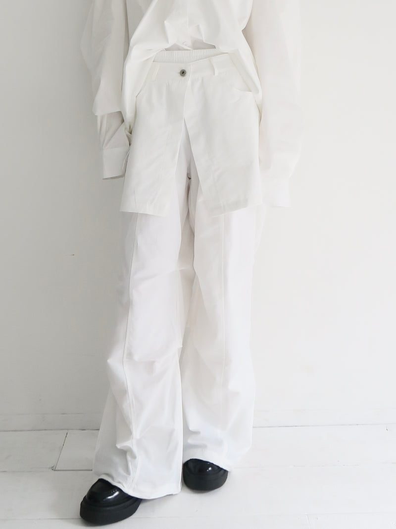 wrap skirt tuck pants