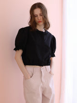 soft puff frill blouse