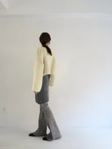 rib flare knit pants