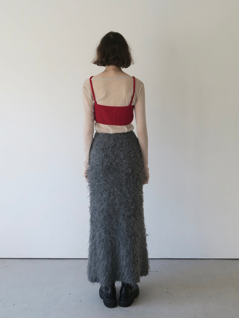 shaggy knit long skirt