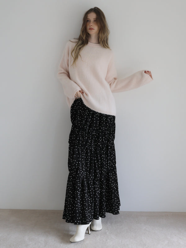 dot washer shirring skirt