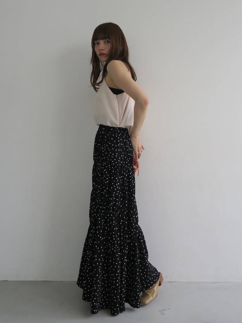 dot washer shirring skirt
