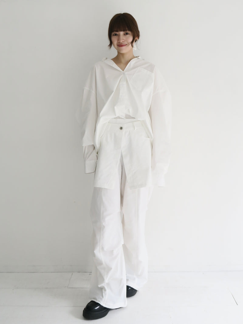 wrap skirt tuck pants
