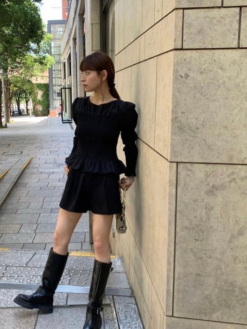 【阪急うめだ本店 POP UP】onion gather design blouse（black）