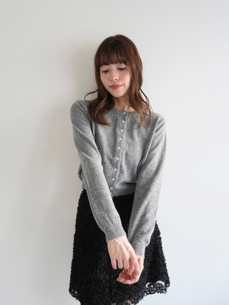 wool crew neck cardigan