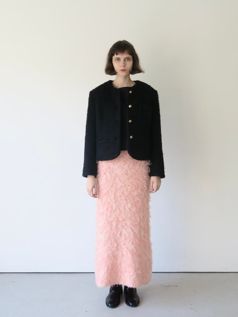 shaggy knit long skirt