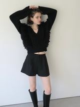 fringe cropped knit