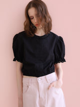 soft puff frill blouse