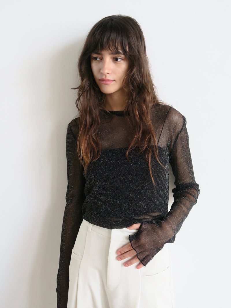 【阪急うめだ本店 POP UP】 glitter sheer tops（black）