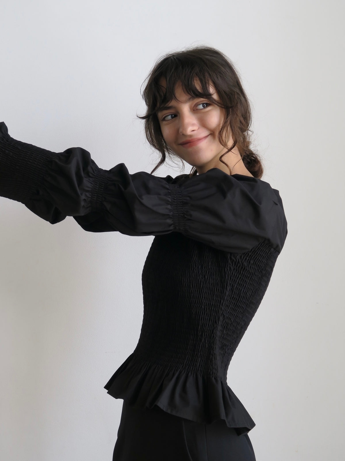 onion gather design blouse（black） – miies miim