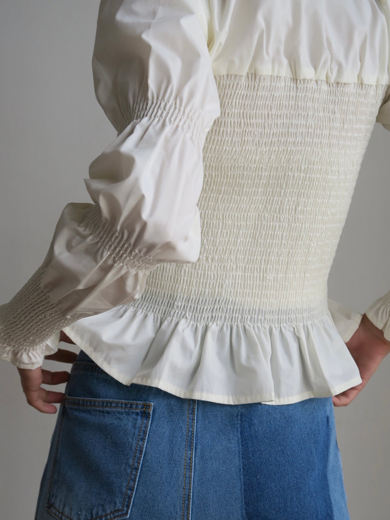 【阪急うめだ本店 POP UP】 onion gather design blouse（ivory）