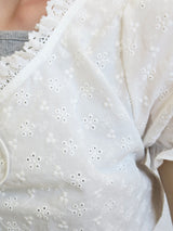 PUFF SLEEVE LACY BLOUSE