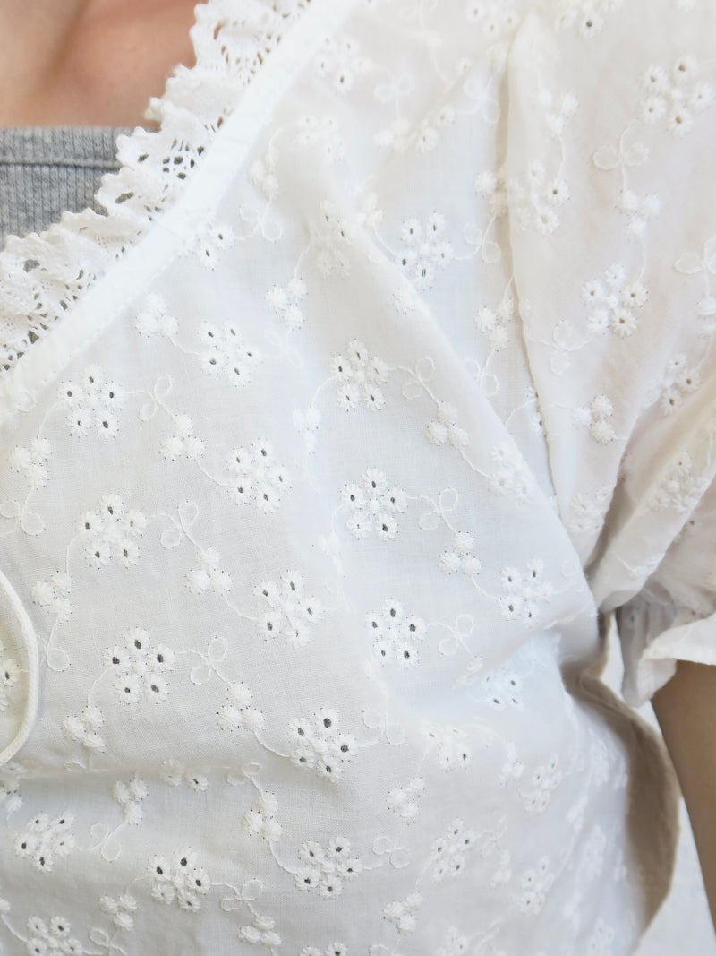 PUFF SLEEVE LACY BLOUSE