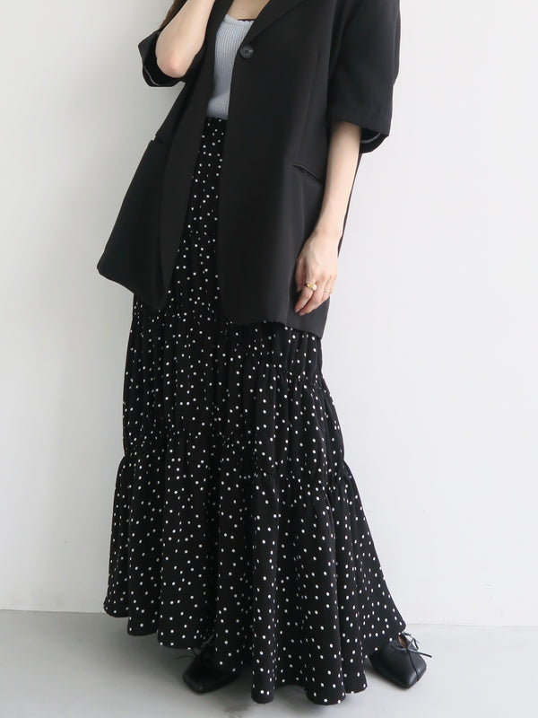 dot washer shirring skirt