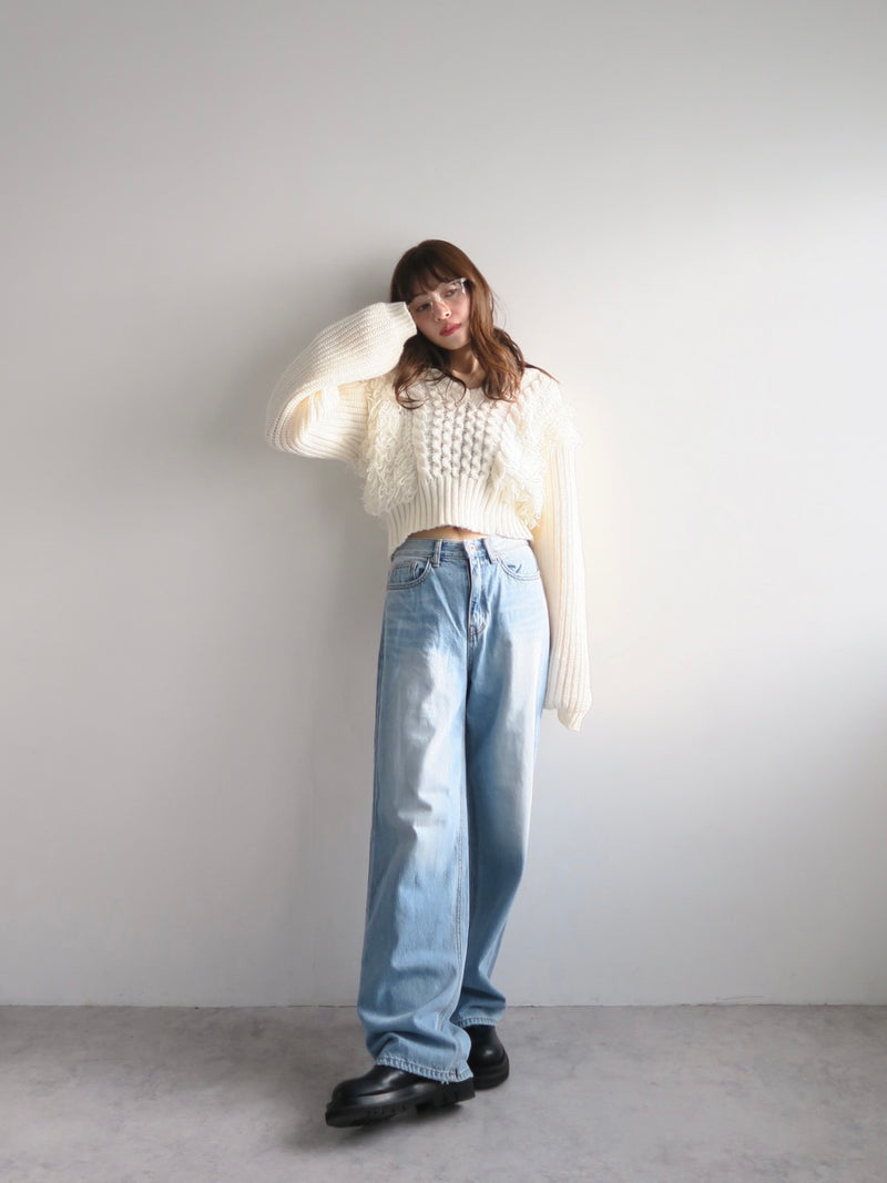 fringe cropped knit