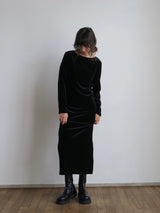 【阪急うめだ本店 POP UP】 back ribbon velour dress