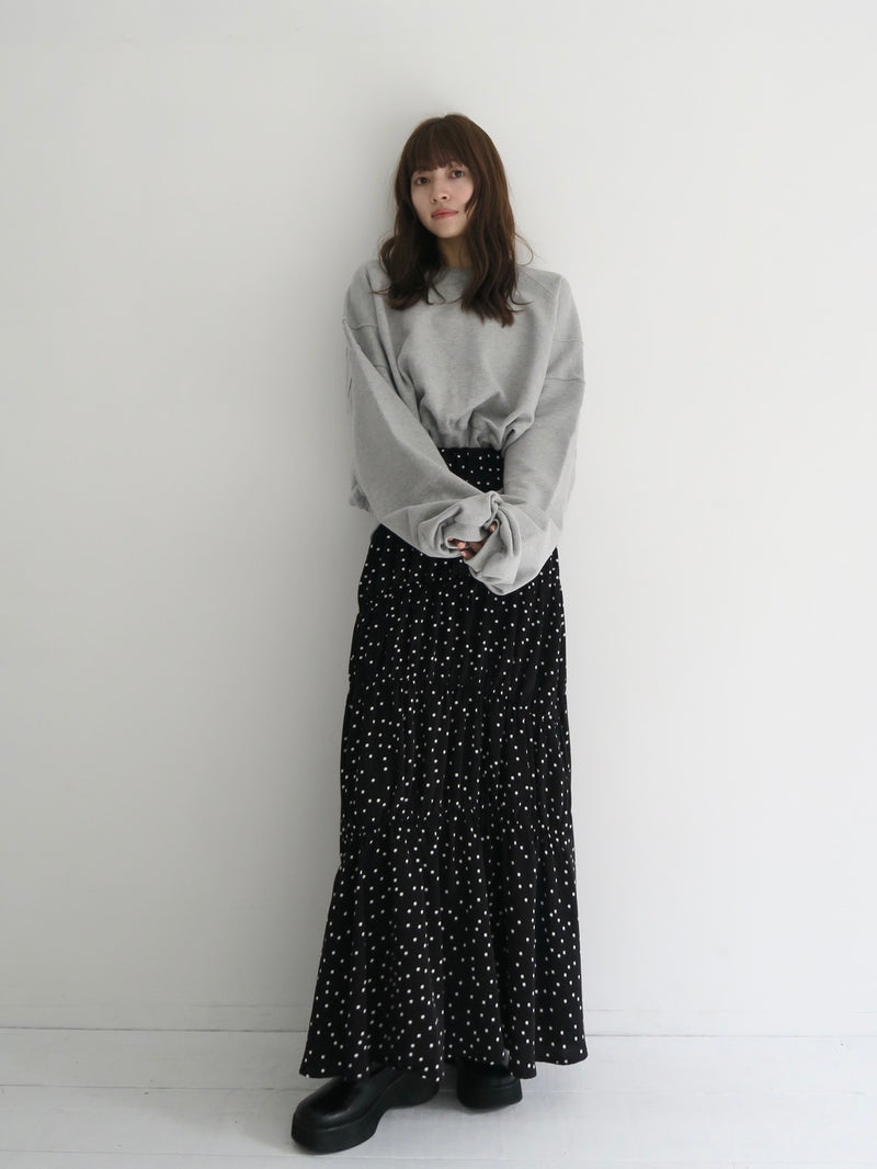 dot washer shirring skirt