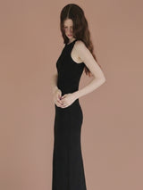 BACK OPEN RIB CAMI DRESS
