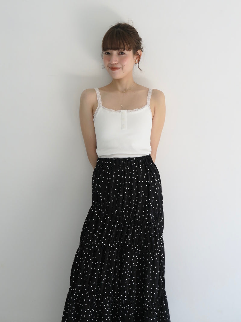 dot washer shirring skirt