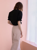 soft puff frill blouse