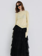 soft sheer long sleeve