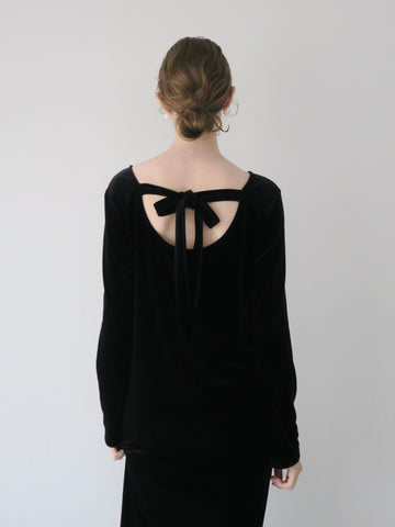 back ribbon velour dress ( black ) – miies miim