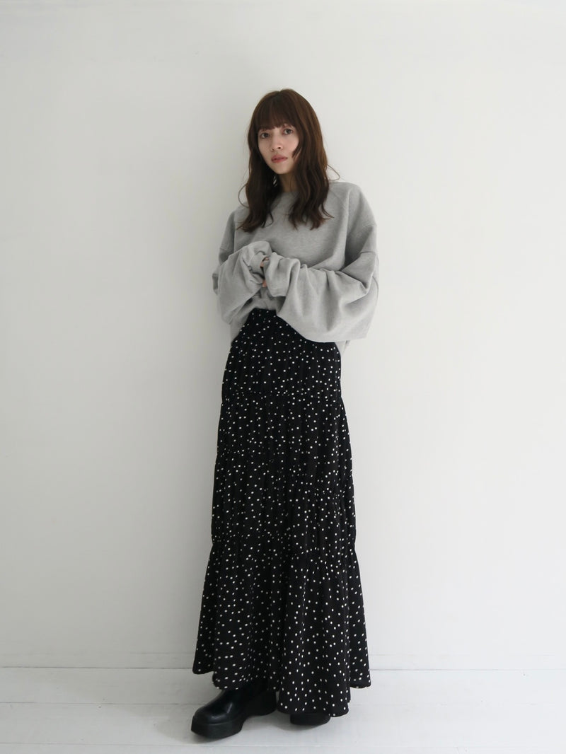 dot washer shirring skirt