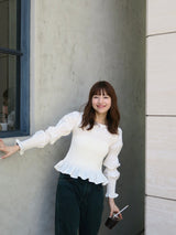 【阪急うめだ本店 POP UP】 onion gather design blouse（ivory）