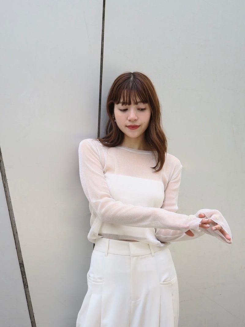 【阪急うめだ本店 POP UP】 glitter sheer tops（ivory）