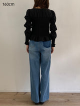 【阪急うめだ本店 POP UP】onion gather design blouse（black）