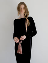 back ribbon velour dress