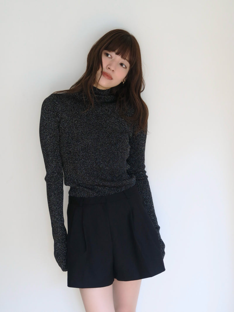 thumbhole glitter rib knit